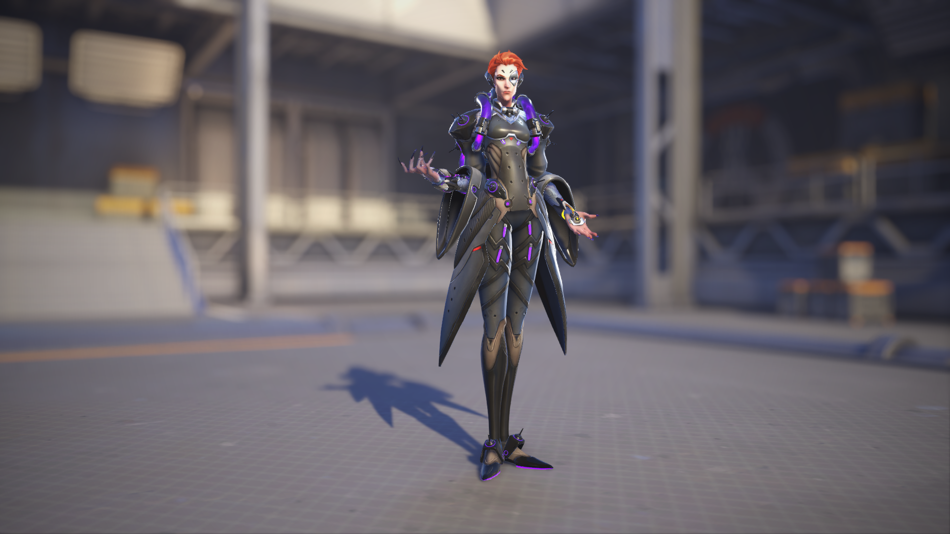 Moira models her Overwatch 1 skin in Overwatch 2.