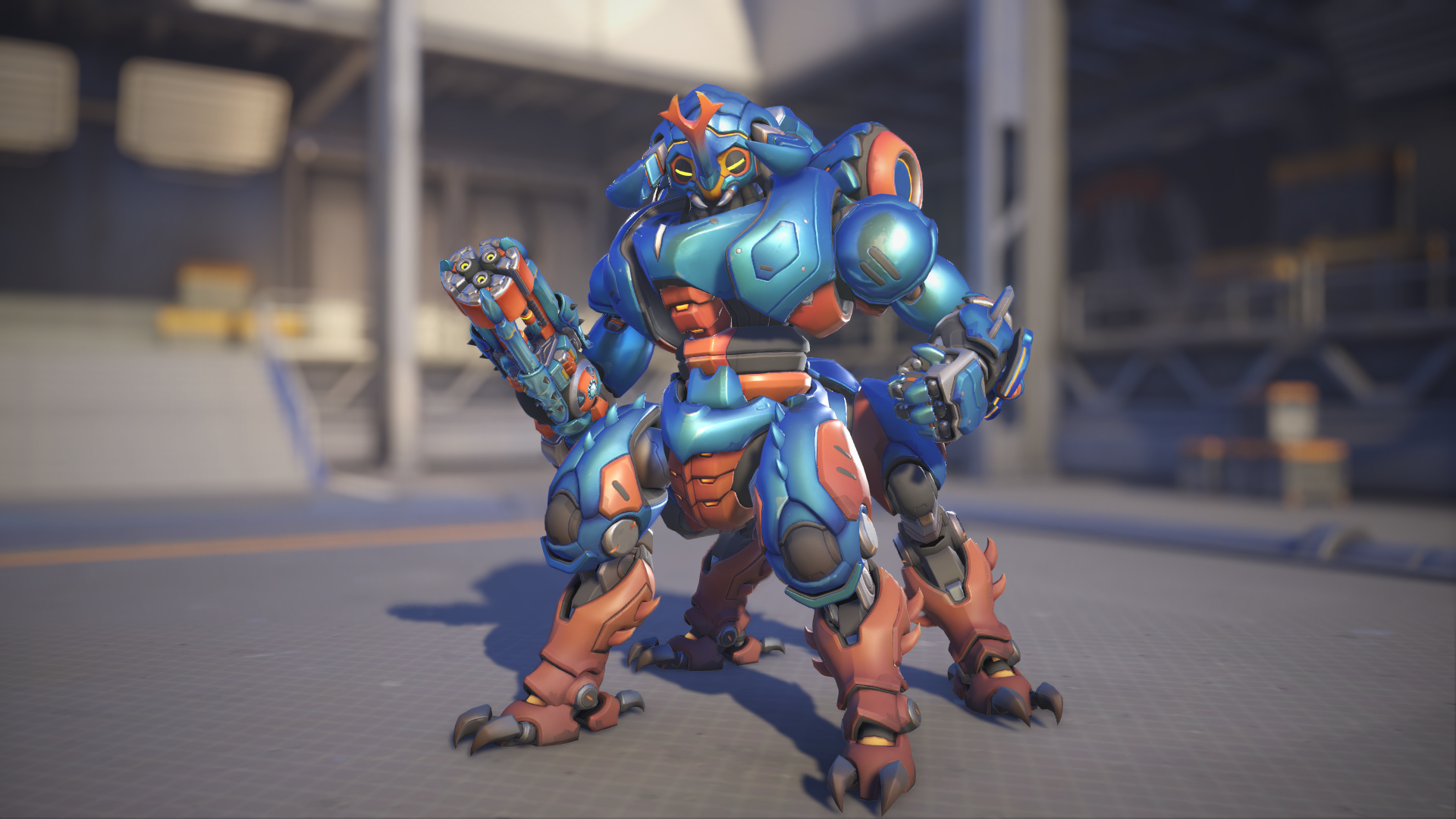 Orisa models her Dynastinae skin in Overwatch 2.