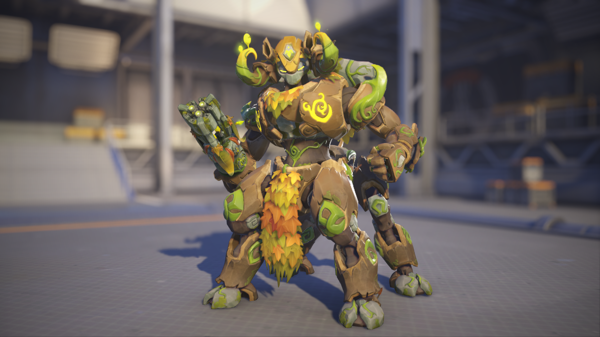 Orisa models her Forest Spirit skin in Overwatch 2.