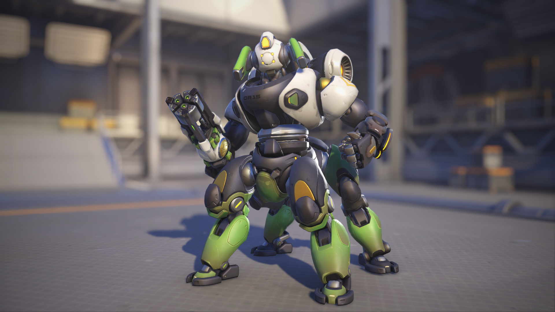 Orisa models her OR15 skin in Overwatch 2.