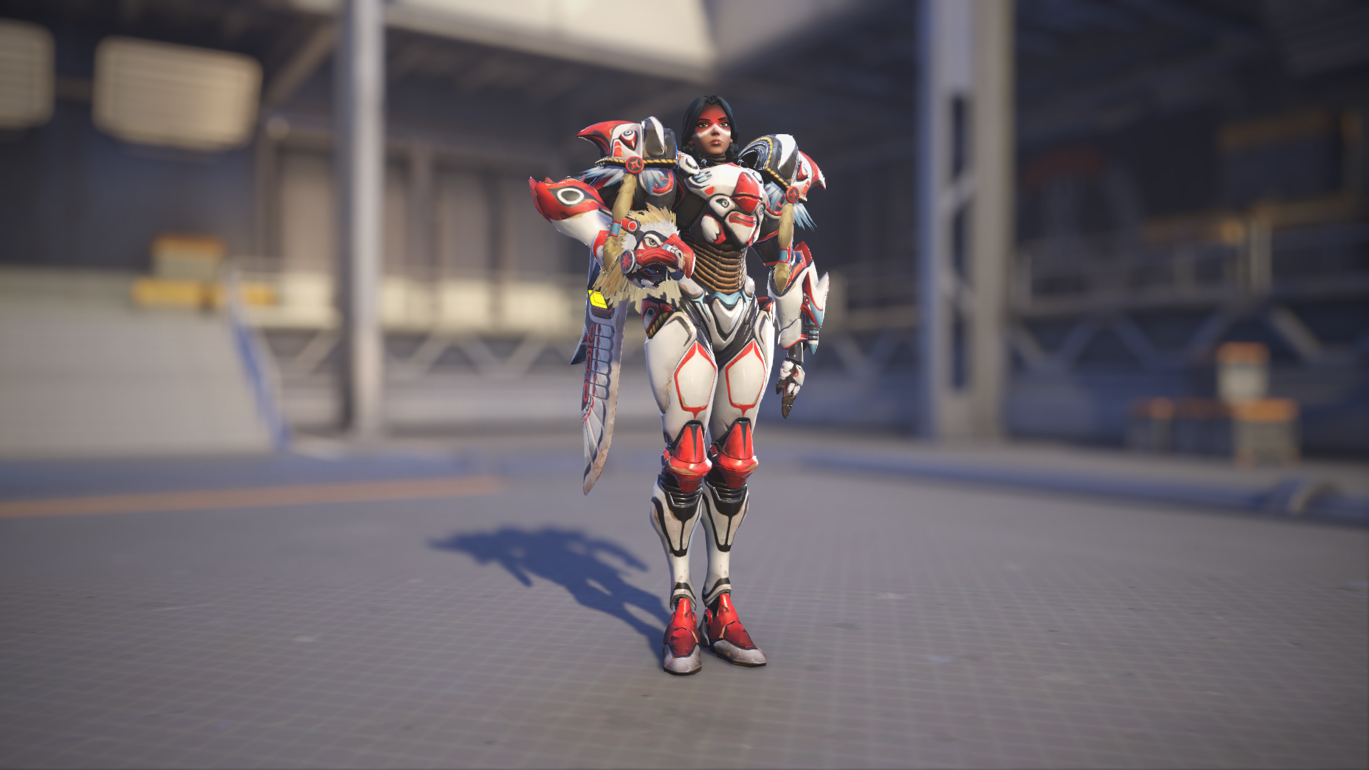 Pharah models her Thunderbird skin in Overwatch 2.