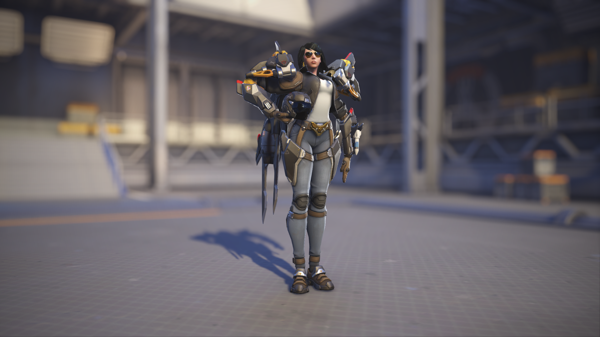 Pharah models her Aviator skin in Overwatch 2.