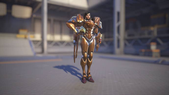 Pharah models her Copper skin in Overwatch 2.