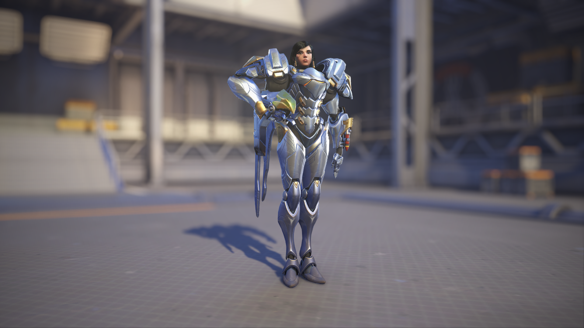 Pharah models her Titanium skin in Overwatch 2.