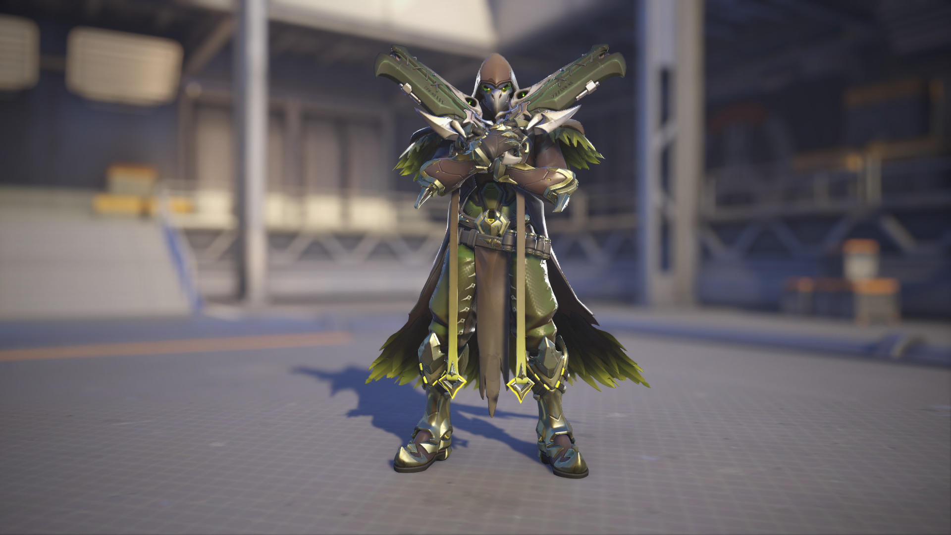 Reaper models his Plague Doctor skin in Overwatch 2.