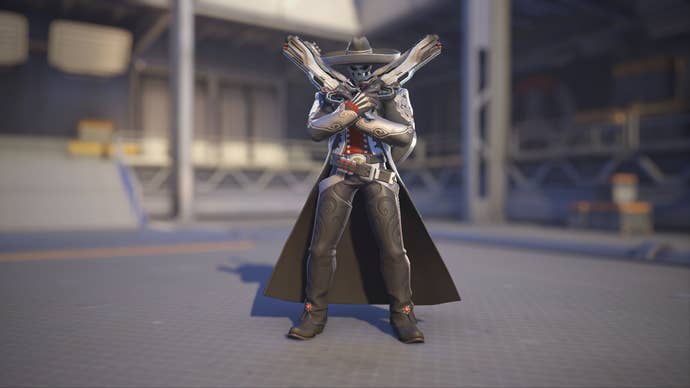 Reaper models his Mariachi skin in Overwatch 2.