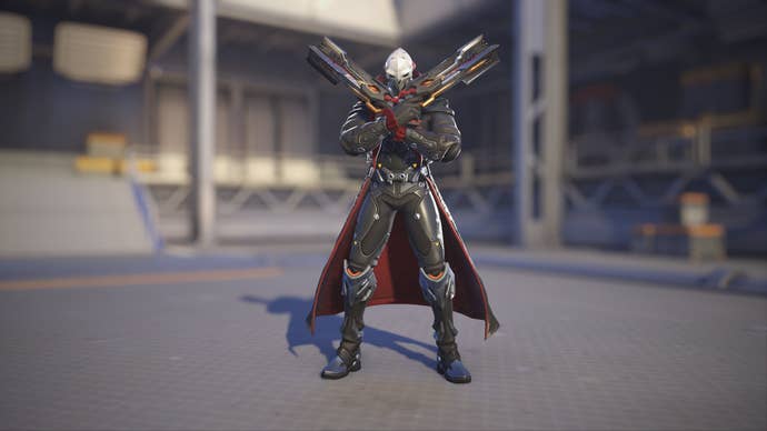 Reaper models his Dracula skin in Overwatch 2.