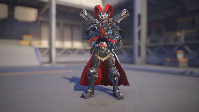 Reaper models his Lü Bu skin in Overwatch 2.