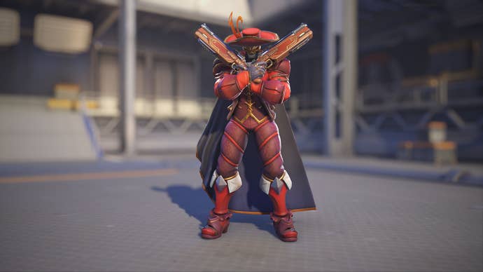 Reaper models his Masquerade skin in Overwatch 2.