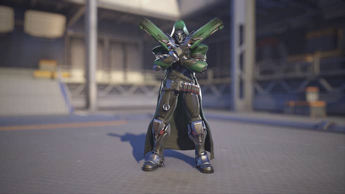 Reaper models his Moss skin in Overwatch 2.