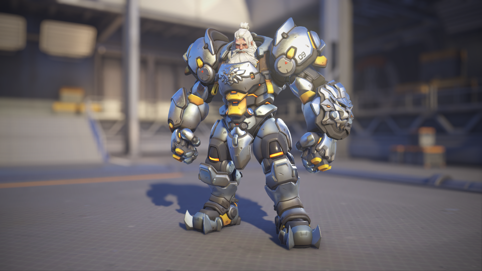 Reinhardt models his default Overwatch 2 skin.
