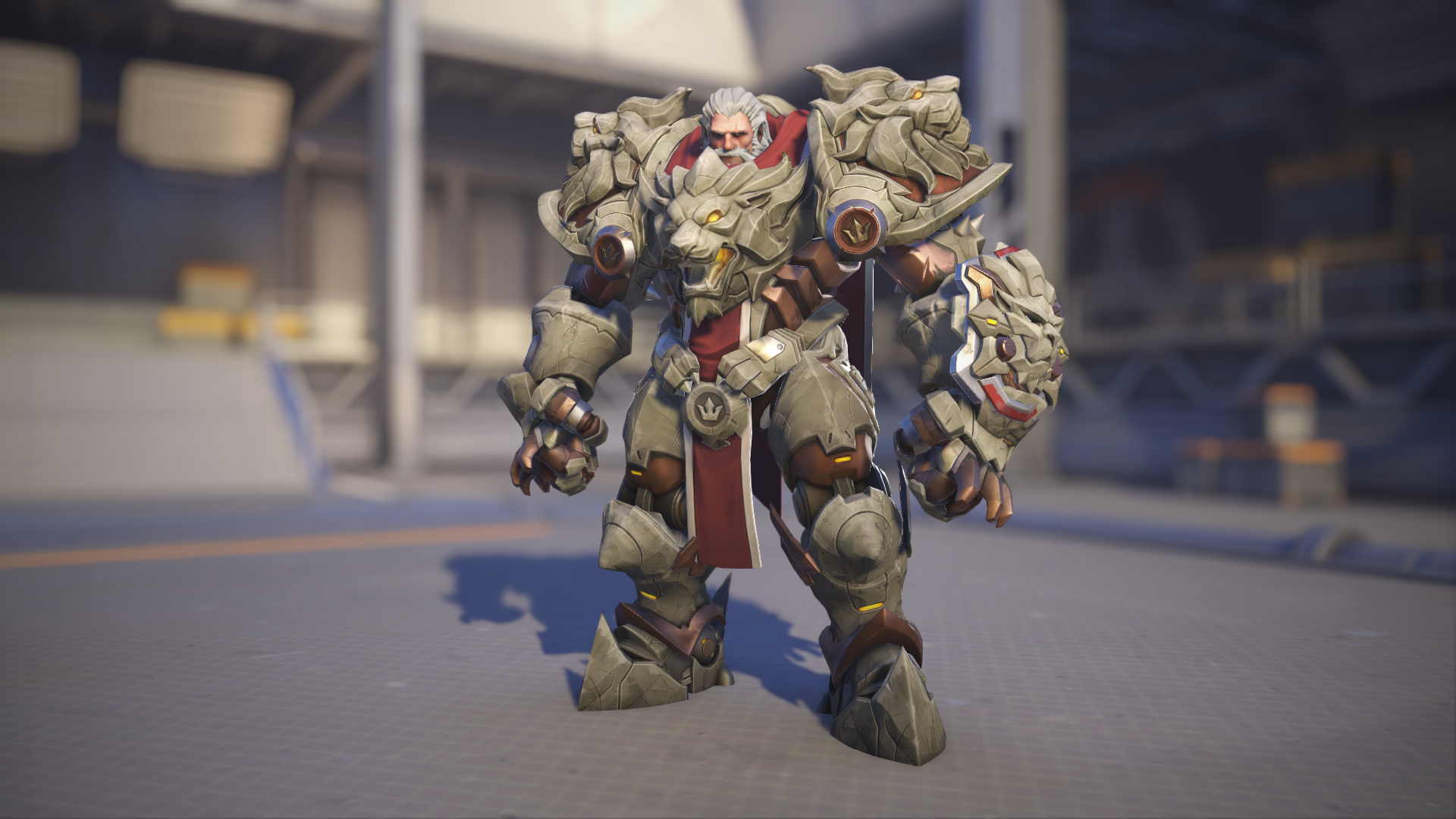 Reinhardt models his Stonehardt skin in Overwatch 2.