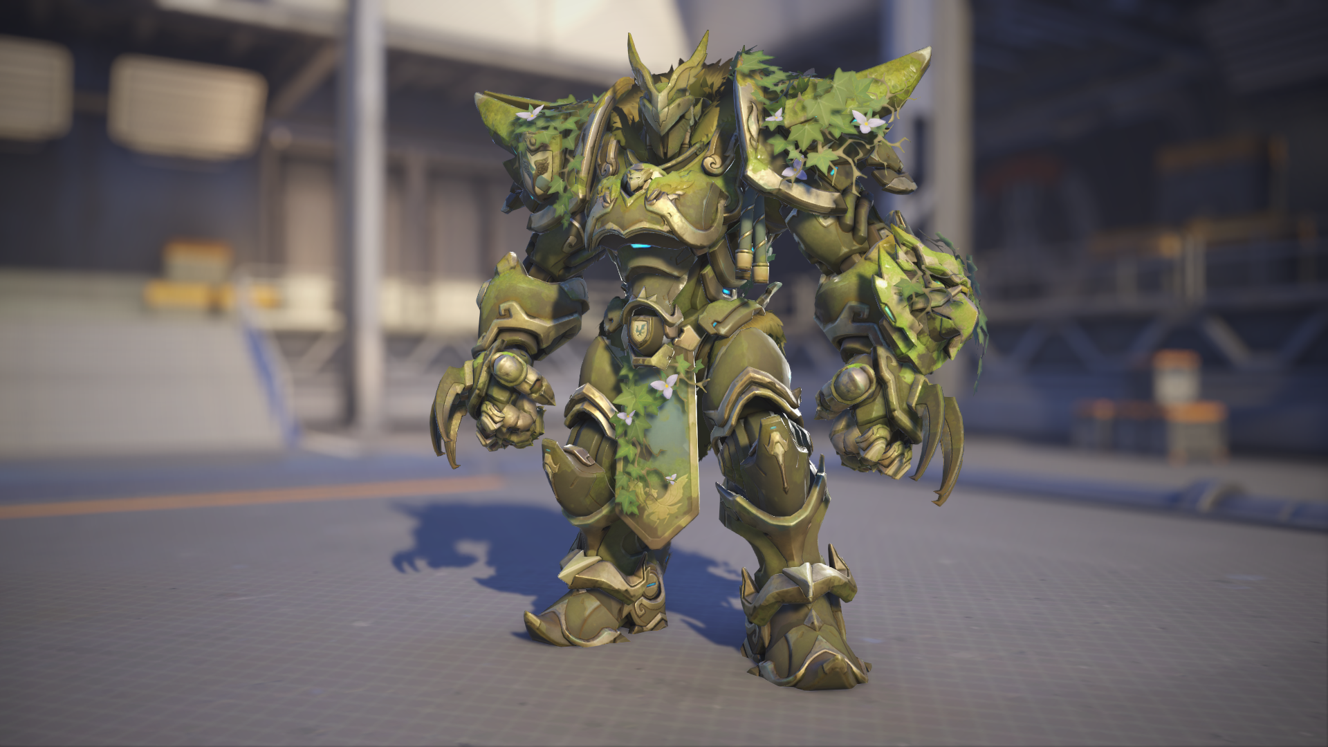 Reinhardt models his Griefhardt skin in Overwatch 2.
