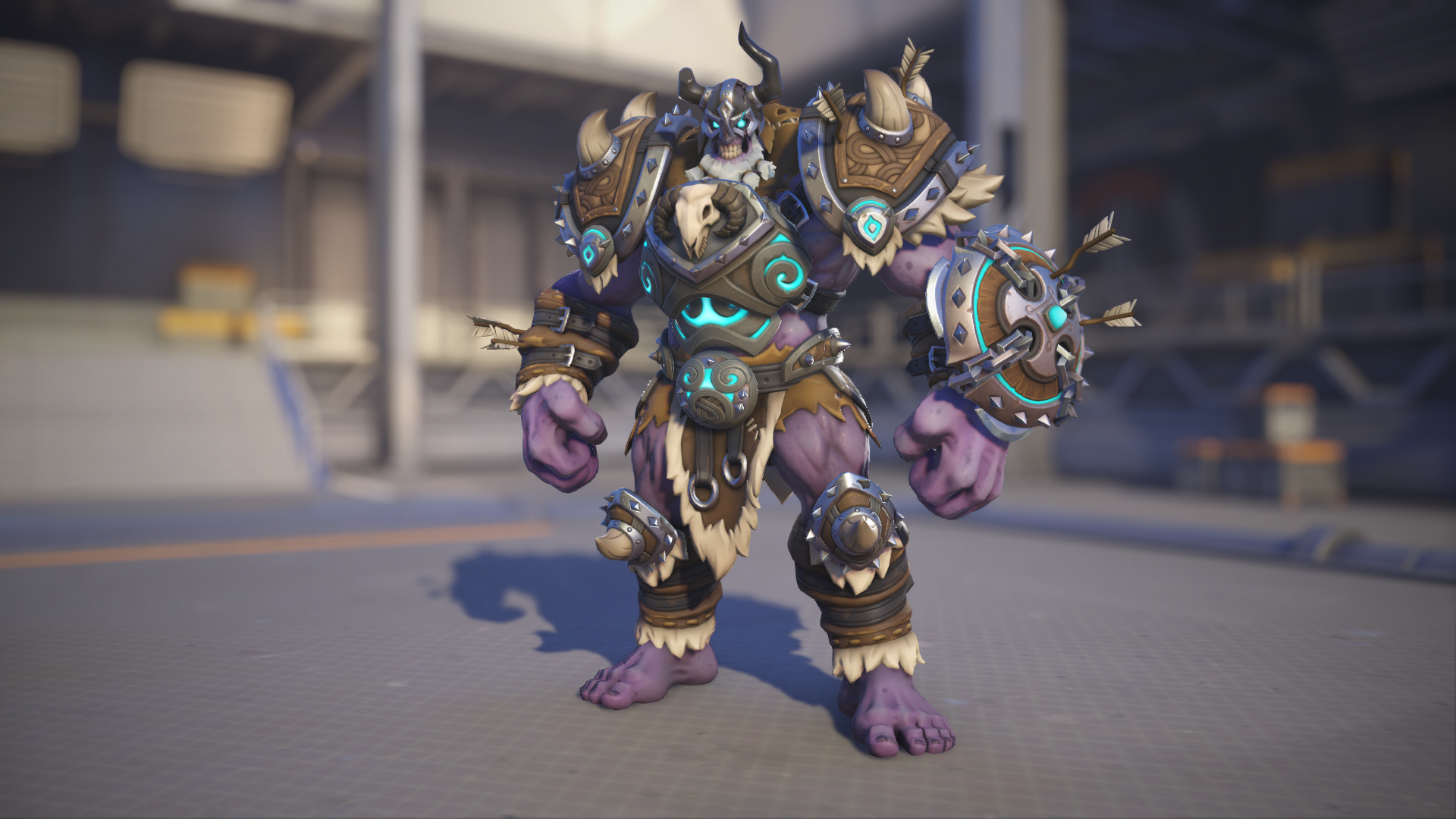 Reinhardt models his Draugr skin in Overwatch 2.