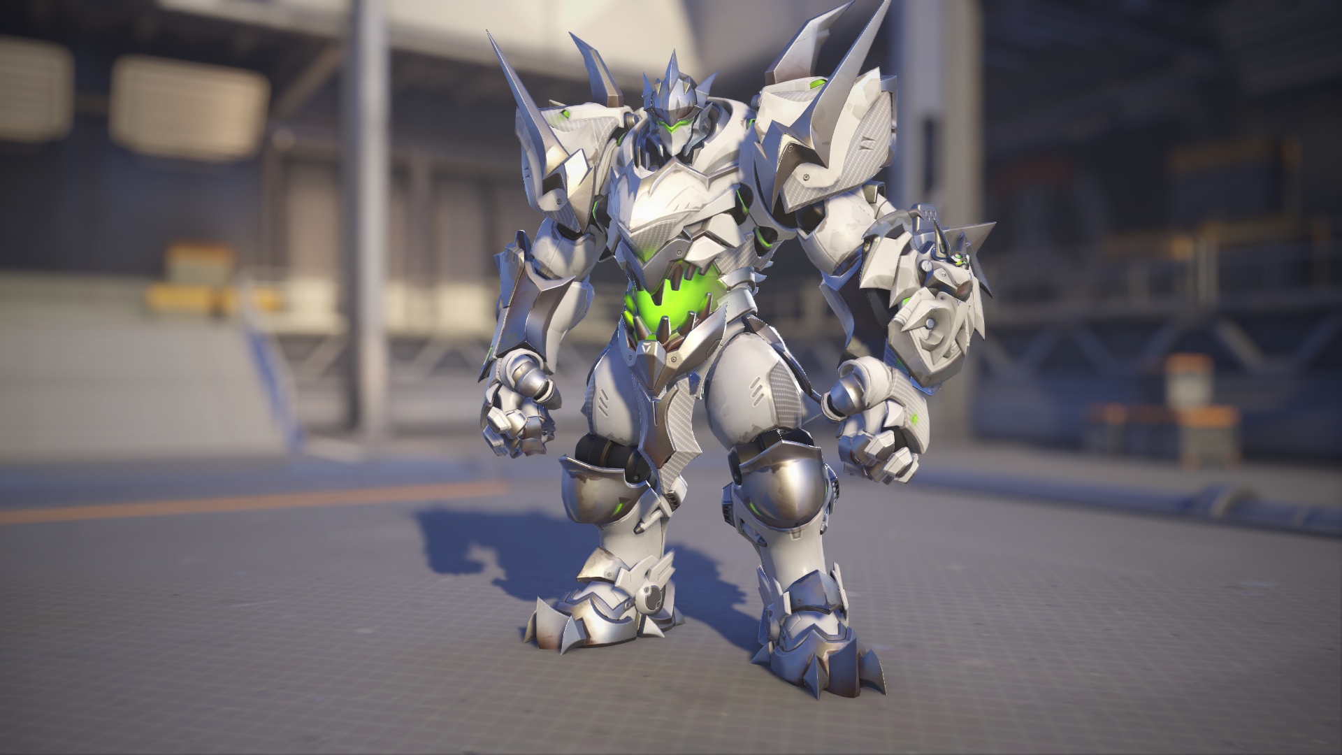 Reinhardt models his Steelhardt skin in Overwatch 2.