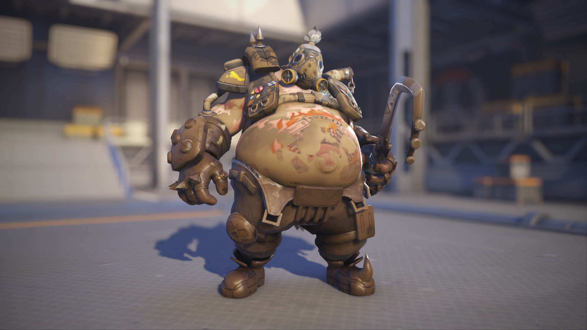 Roadhog models his Pigpen skin in Overwatch 2.
