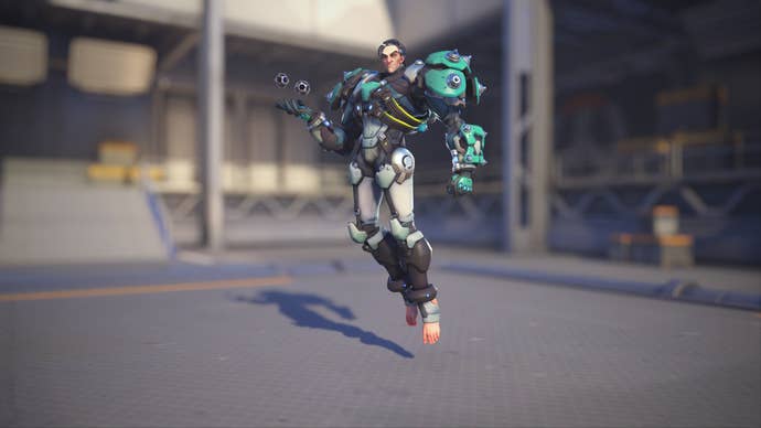 Sigma models his Overwatch 1 skin in Overwatch 2.