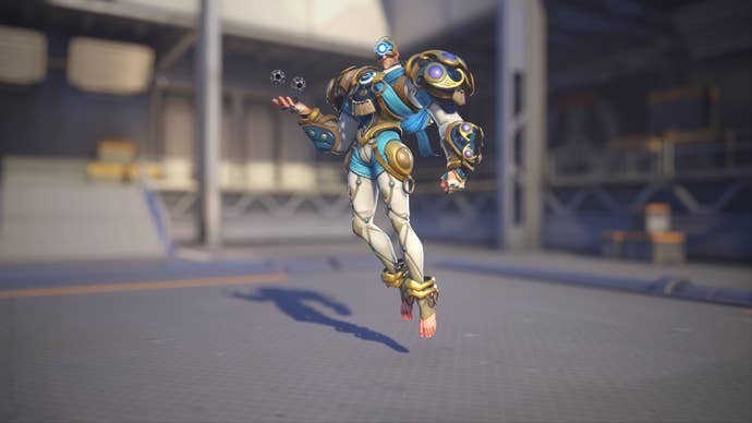 Sigma models his Prophet skin in Overwatch 2.