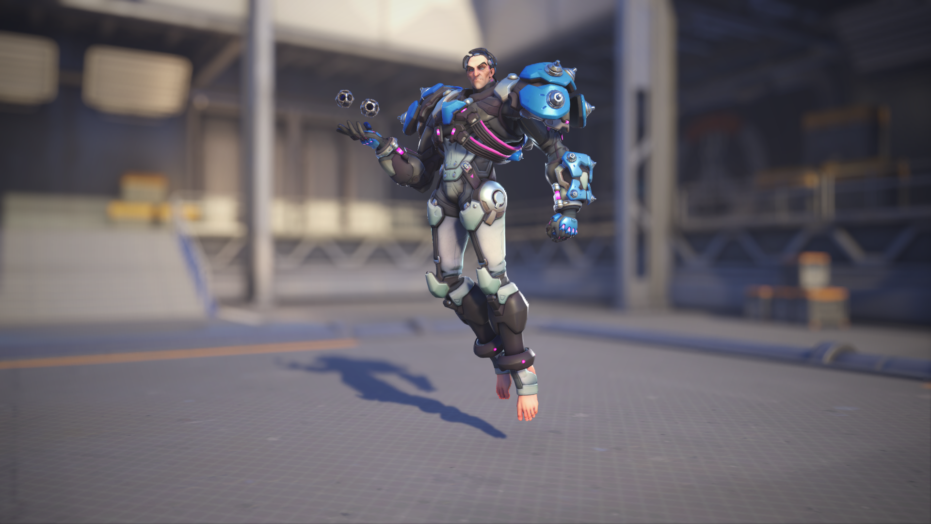 Sigma models his Blau skin in Overwatch 2.