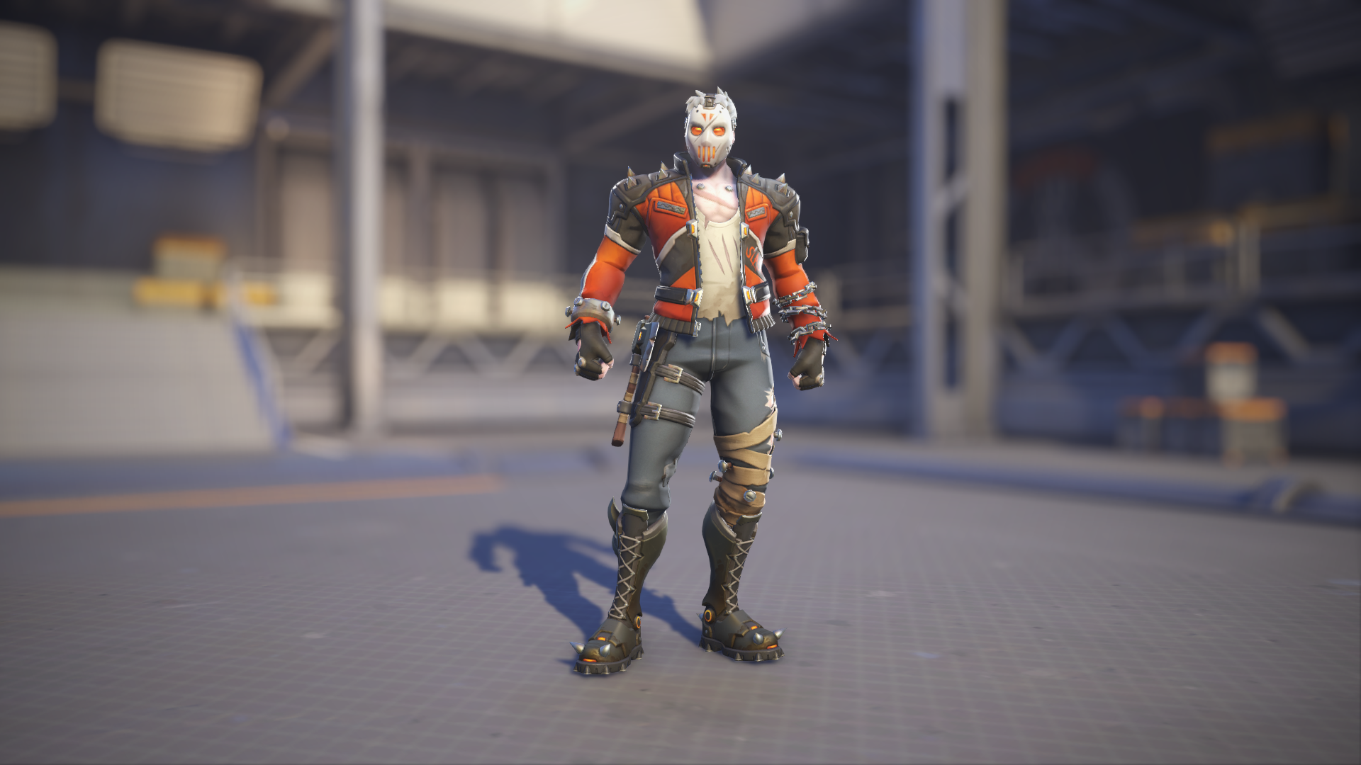 Soldier: 76 models his Slasher: 76 skin in Overwatch 2.