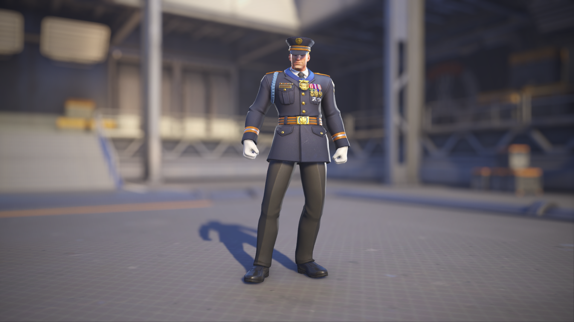 Soldier: 76 models his Formal: 76 skin in Overwatch 2.