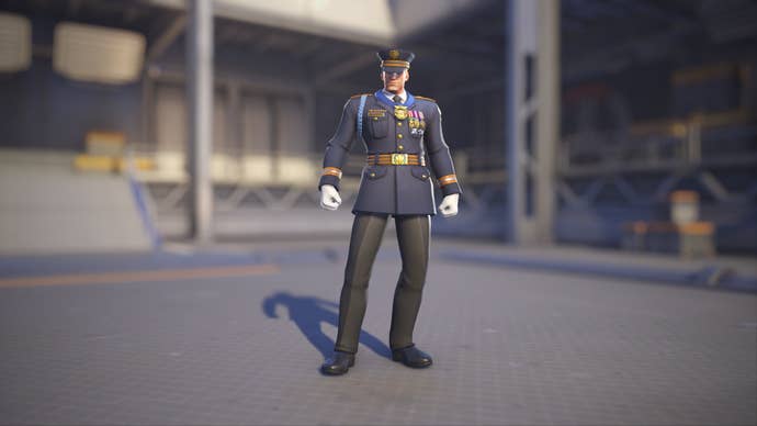 Soldier: 76 models his Formal: 76 skin in Overwatch 2.
