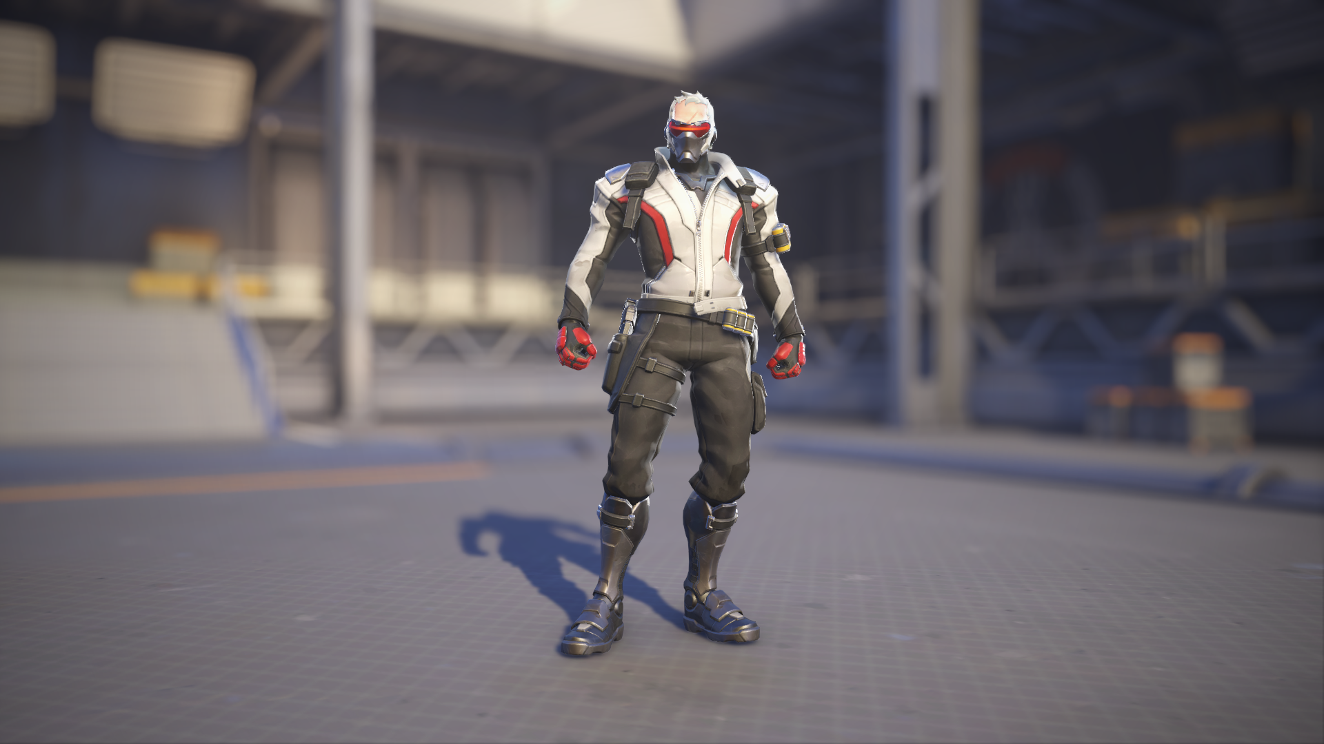 Soldier: 76 models his Smoke skin in Overwatch 2.