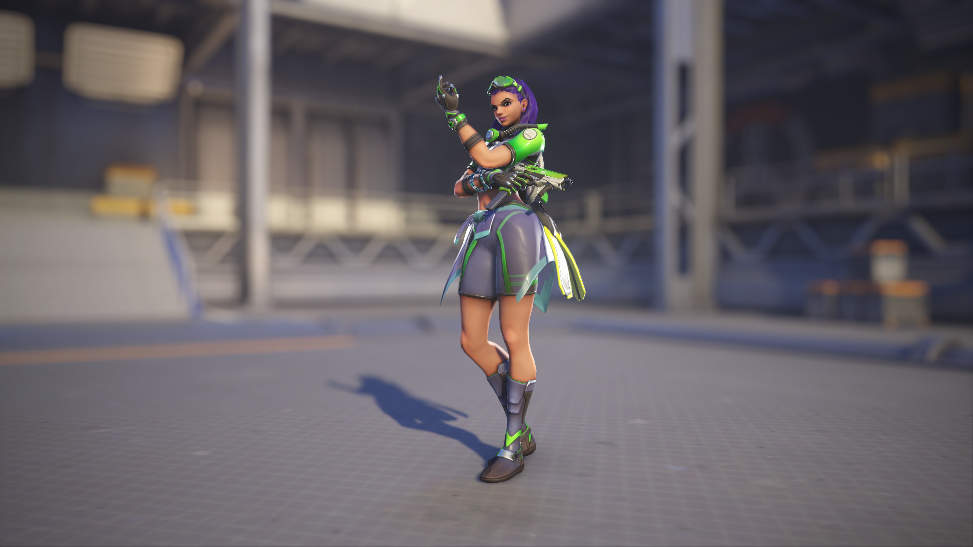 Sombra models her Tulum skin in Overwatch 2.