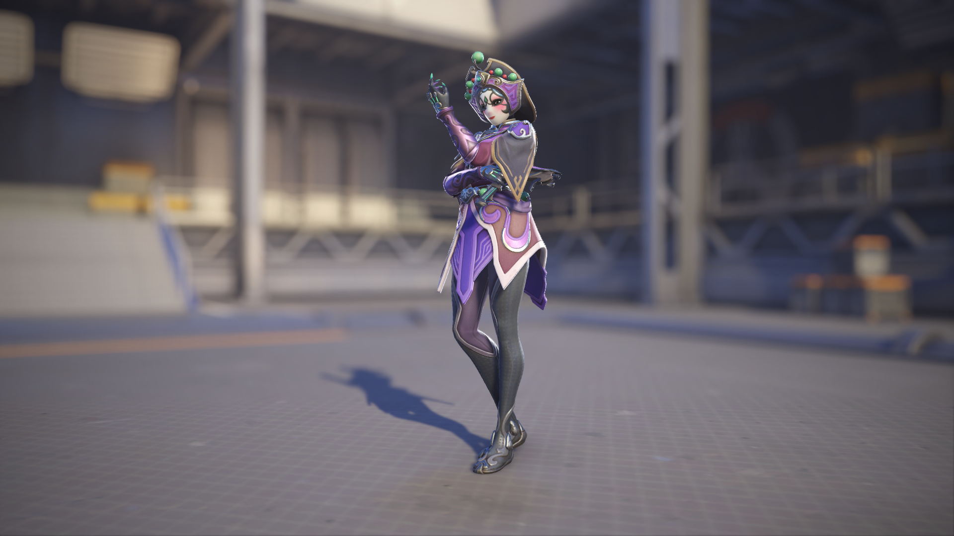Sombra models her Face Changer skin in Overwatch 2.