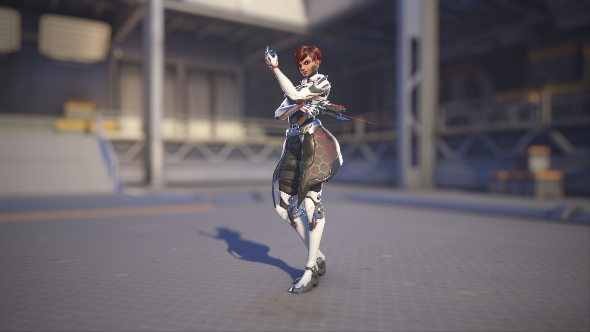 Sombra models her Talon skin in Overwatch 2.
