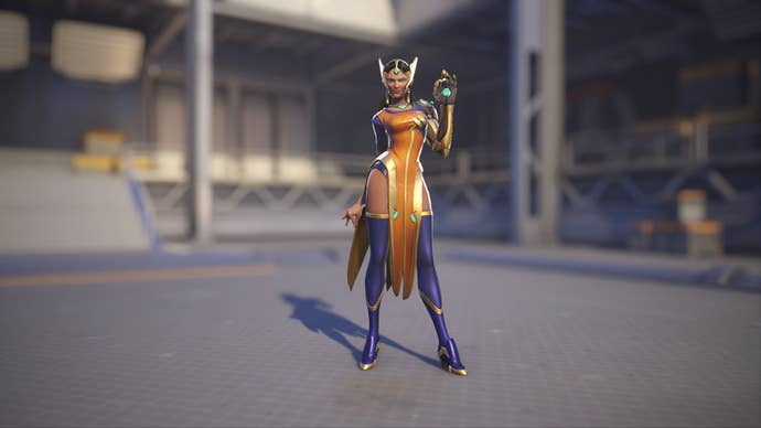 Symmetra models her Regal skin in Overwatch 2.
