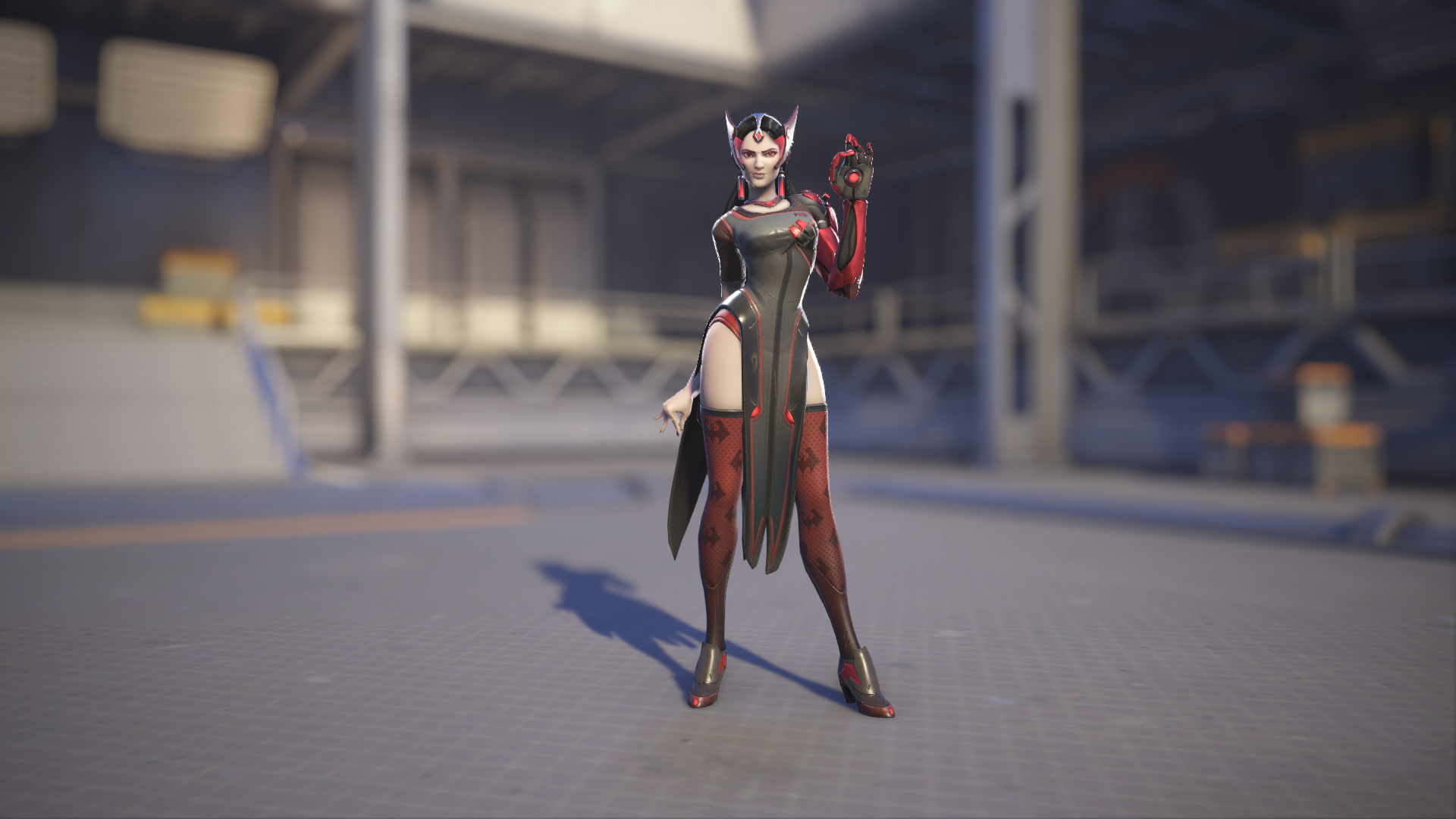Symmetra models her Vampire skin in Overwatch 2.