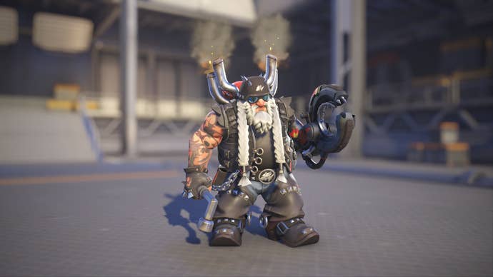 Torbjörn models his Deadlock skin in Overwatch 2.