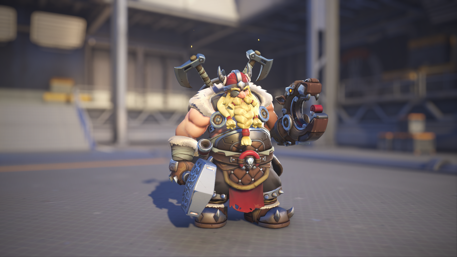 Torbjörn models his Viking skin in Overwatch 2.