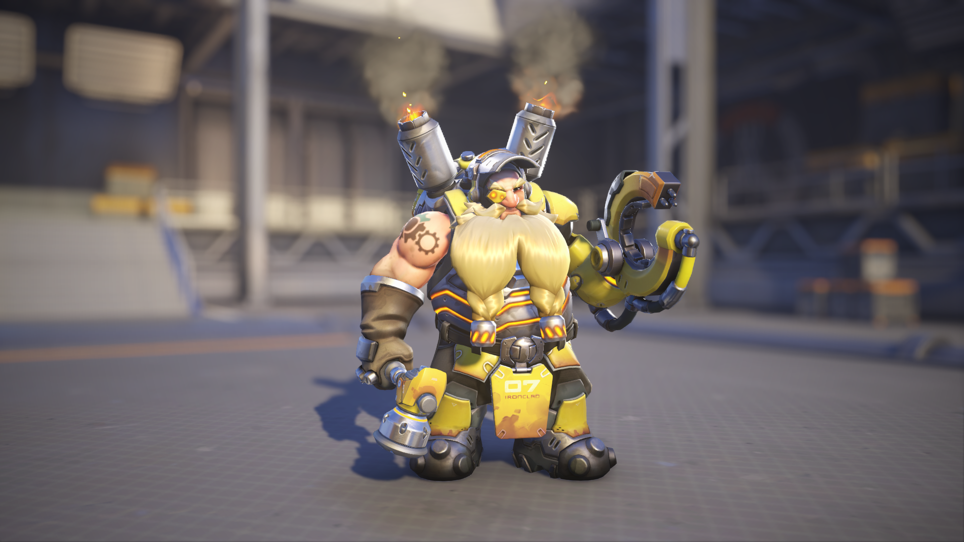 Torbjörn models his Citron skin in Overwatch 2.