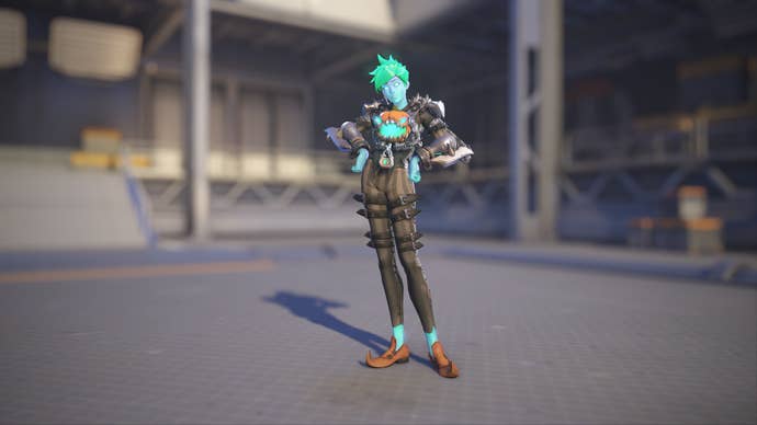 Tracer models her Will-o'-Wisp skin in Overwatch 2.