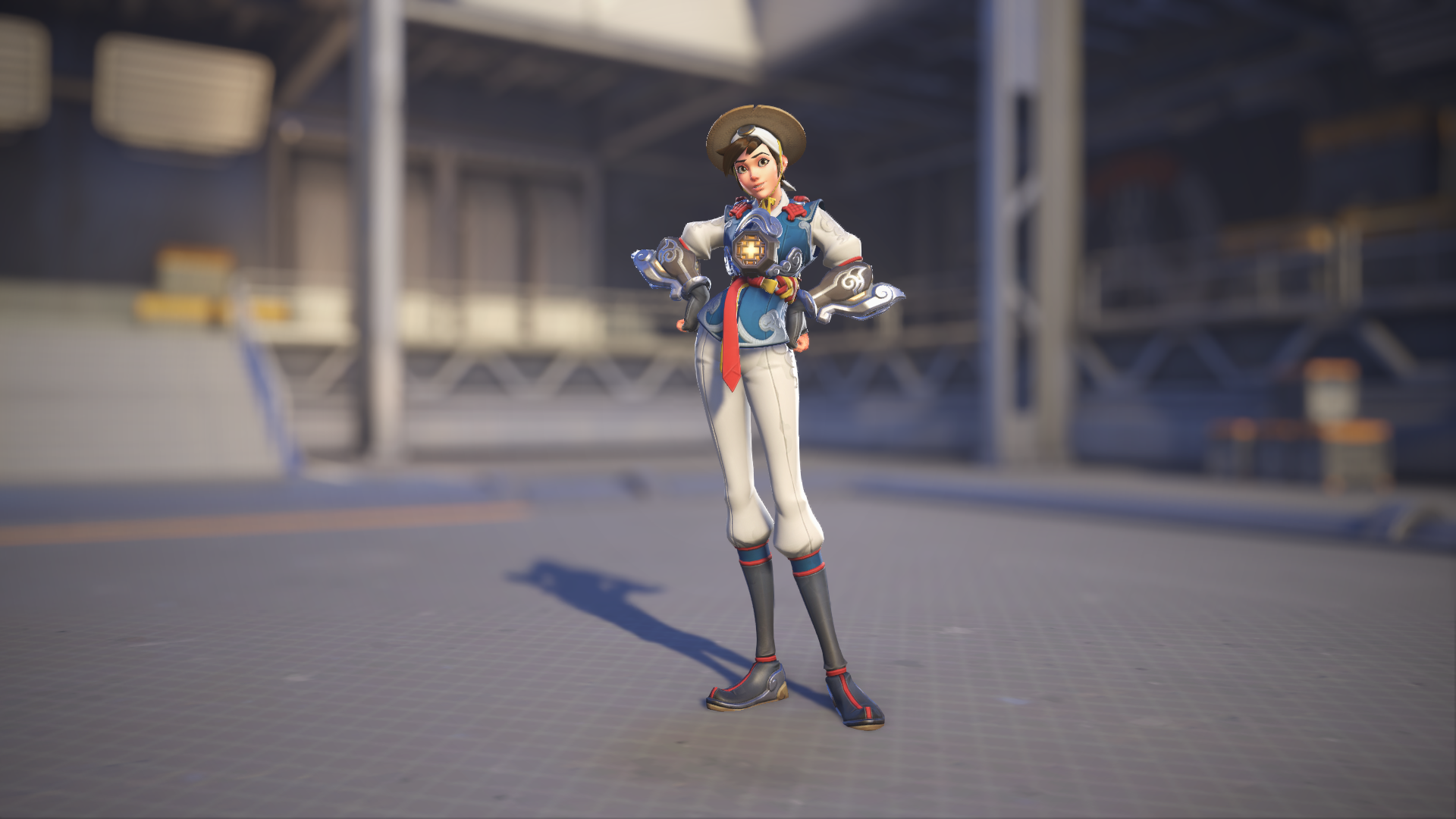 Tracer models her Hong Gildong skin in Overwatch 2.