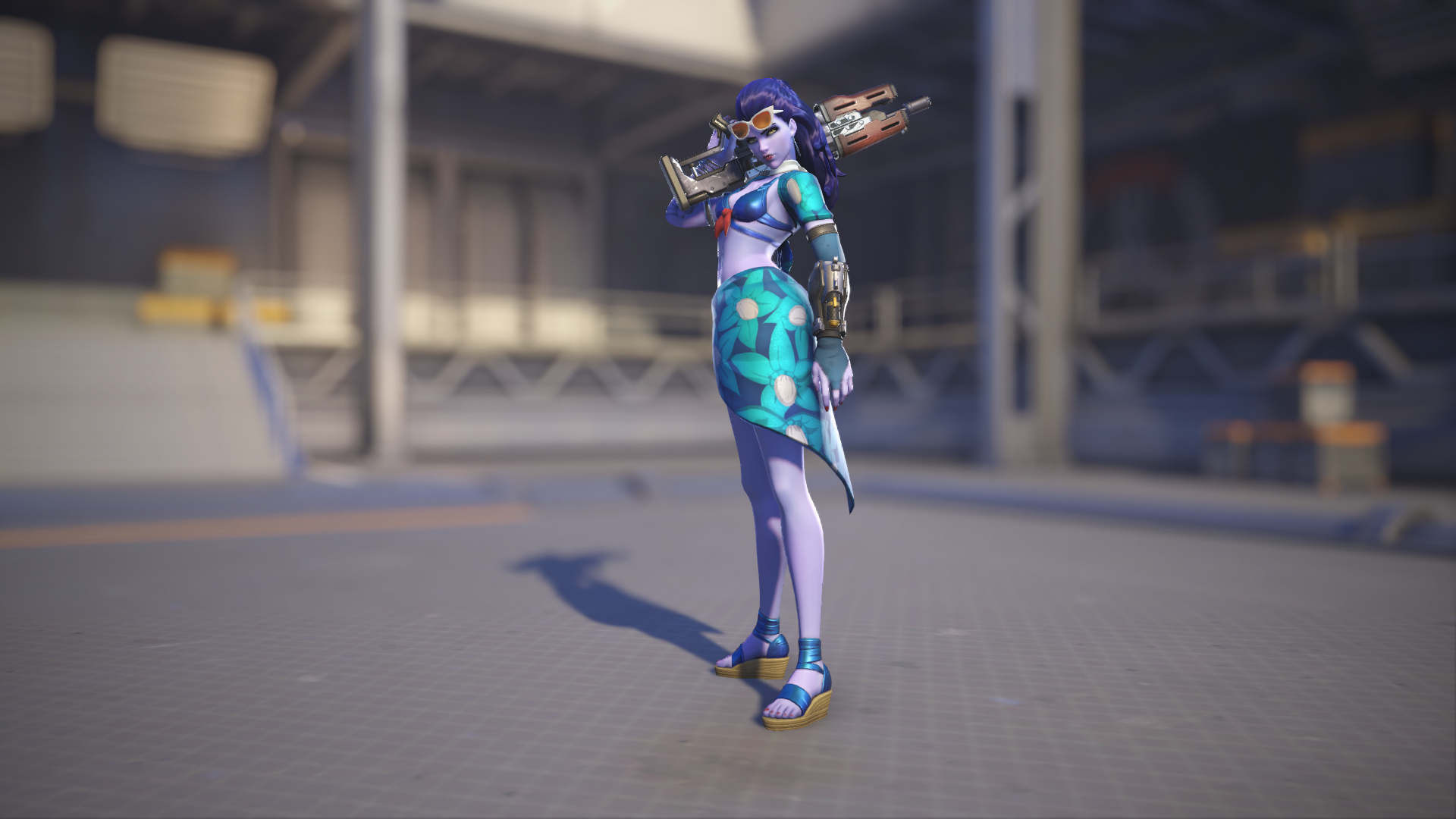 Widowmaker models her Côte d&rsquo;Azur skin in Overwatch 2.
