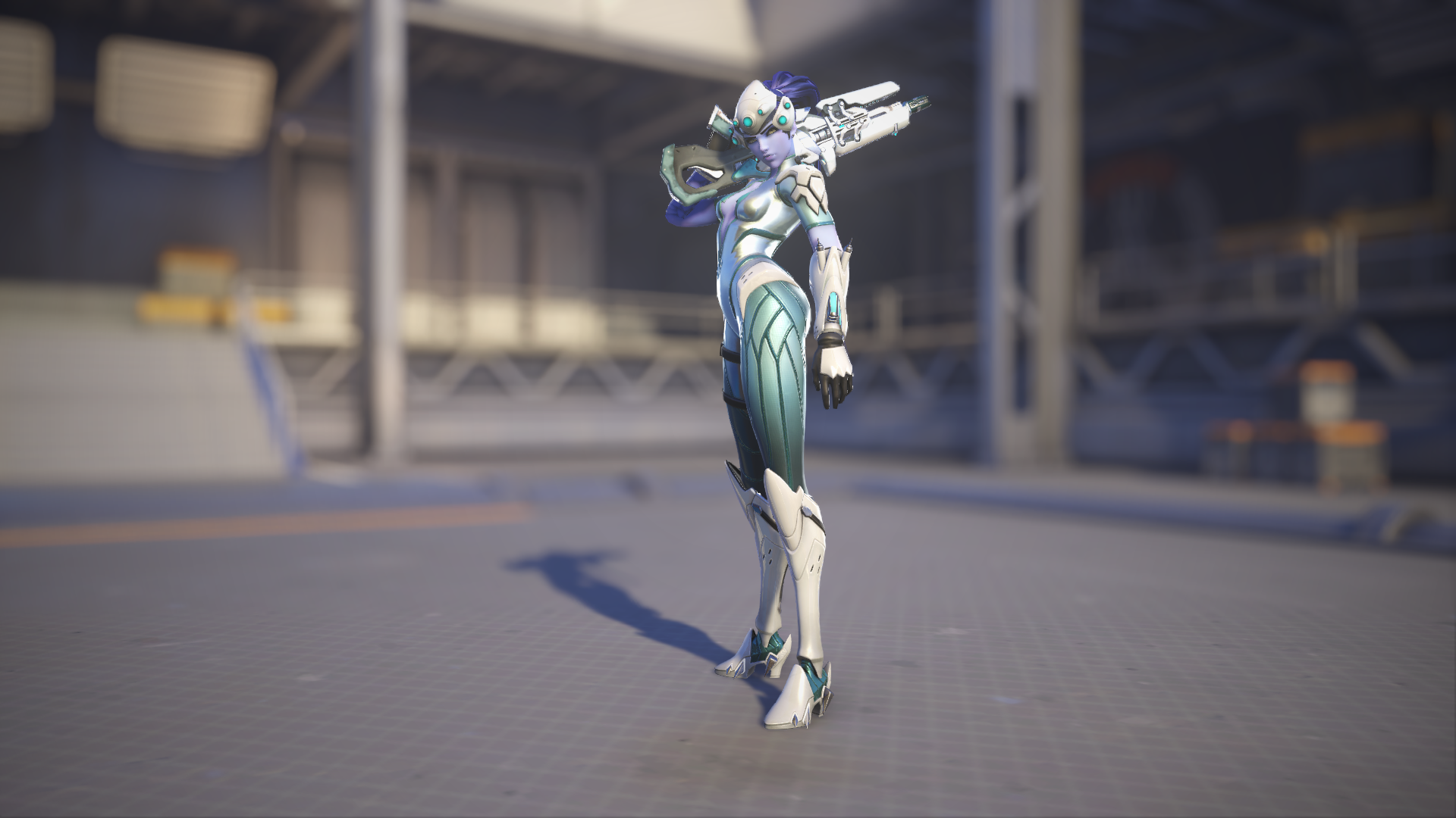 Widowmaker models her Winter skin in Overwatch 2.