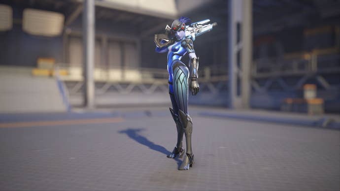 Widowmaker models her Ciel skin in Overwatch 2.