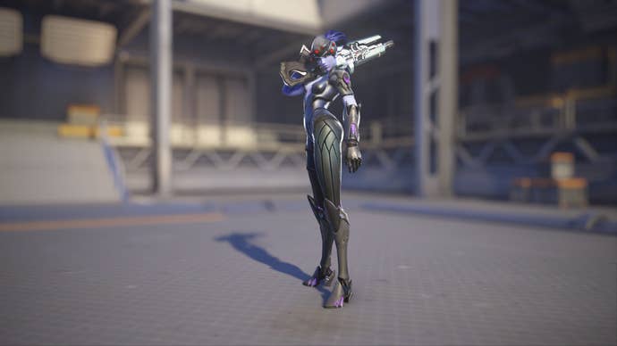 Widowmaker models her Nuit skin in Overwatch 2.
