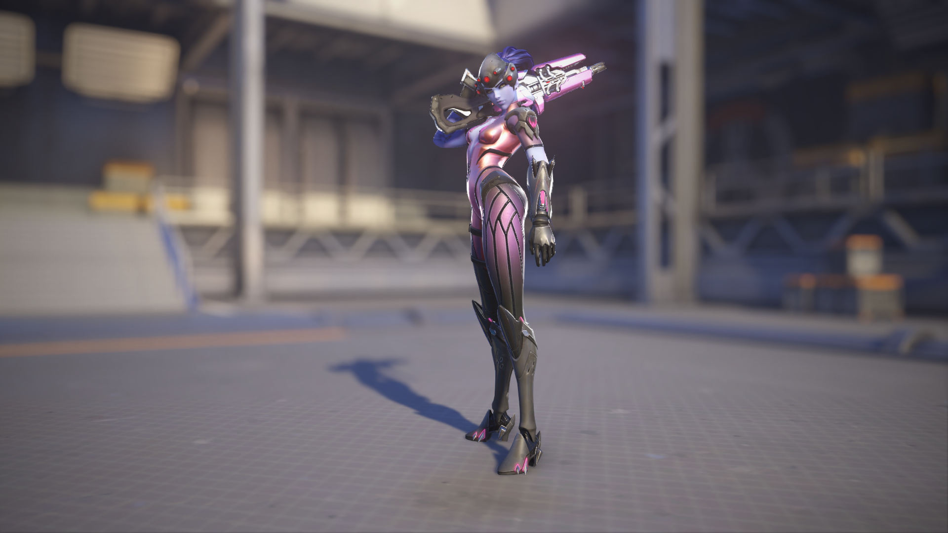 Widowmaker models her Rose skin in Overwatch 2.