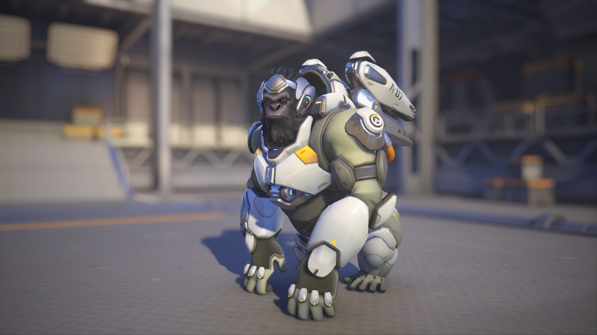 Winston models his Overwatch 2 default skin.