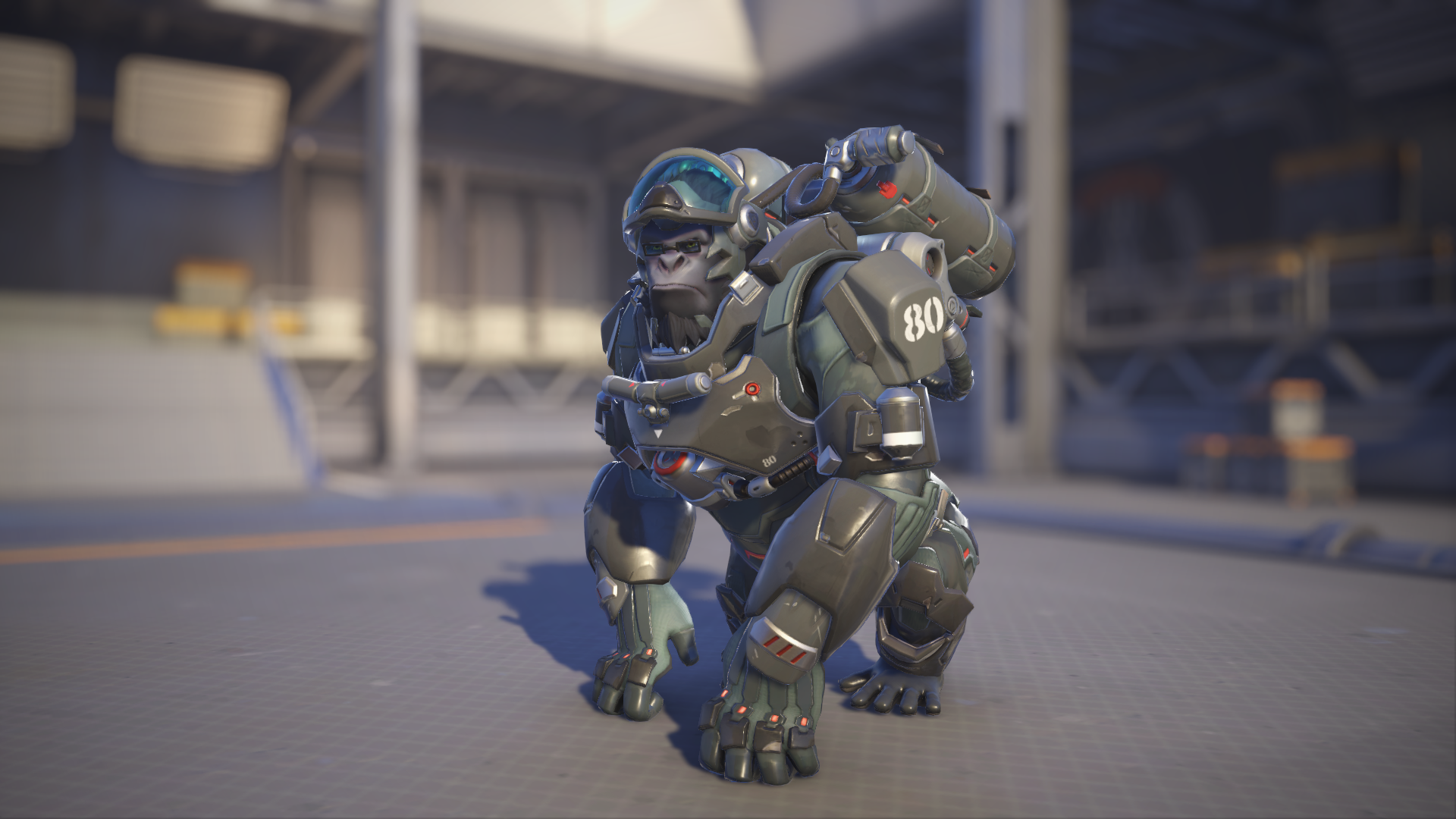 Winston models his Frogston skin in Overwatch 2.