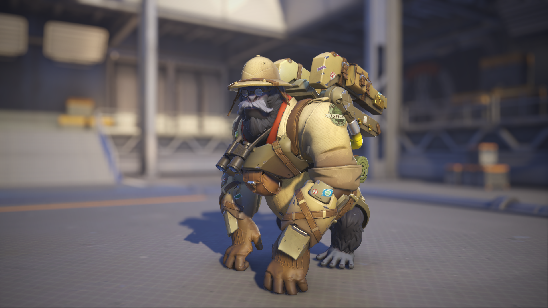 Winston models his Explorer skin in Overwatch 2.