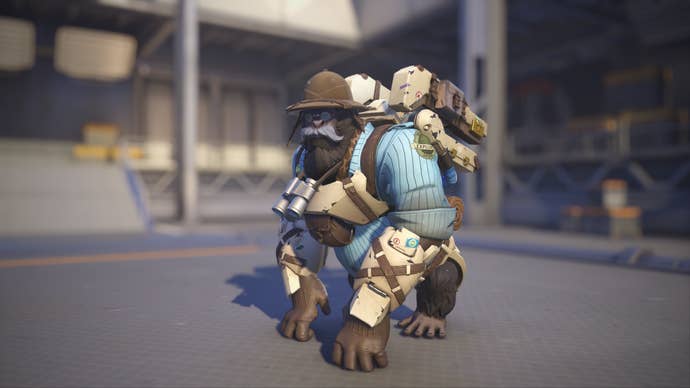 Winston models his Safari skin in Overwatch 2.