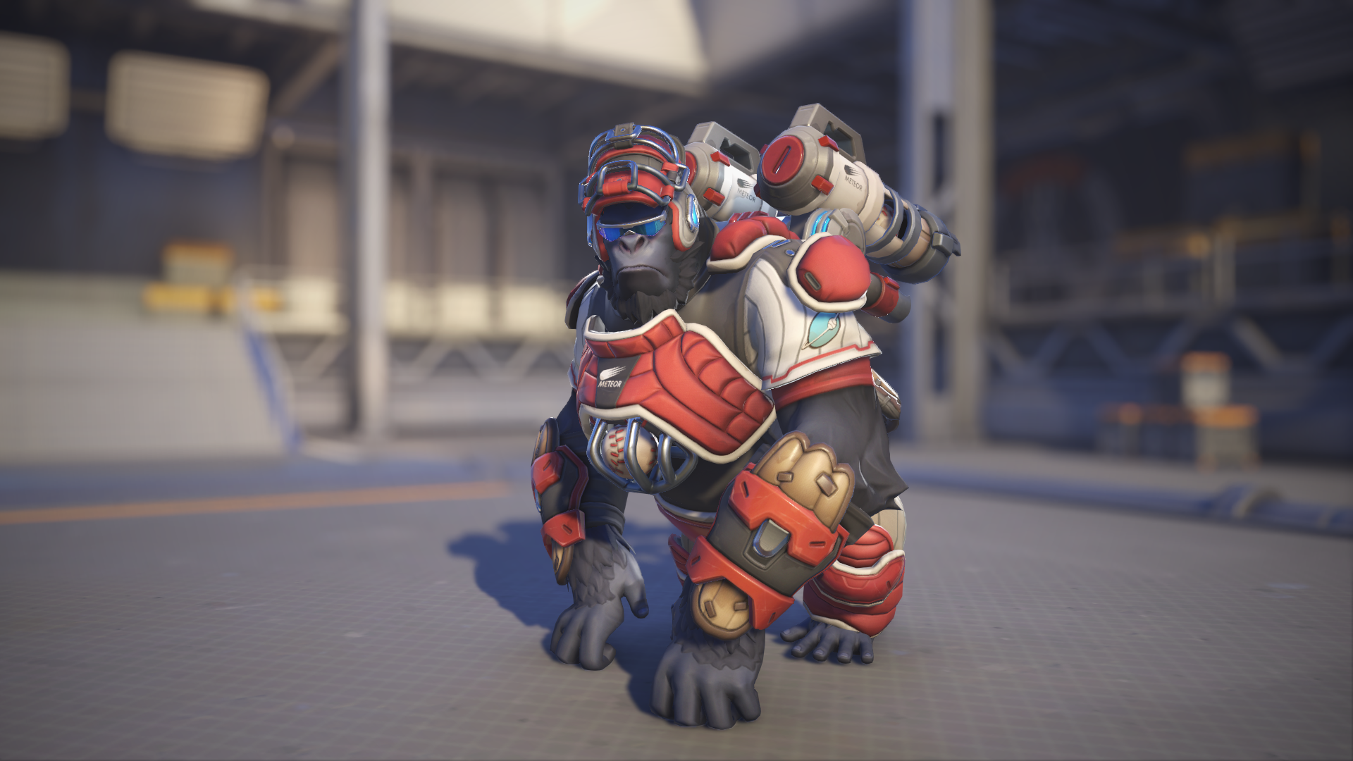 Winston models his Catcher skin in Overwatch 2.