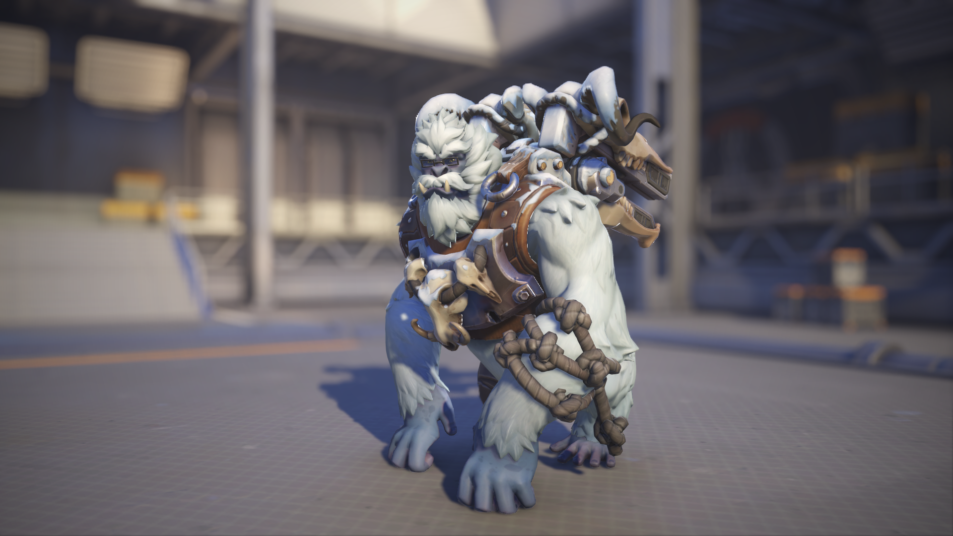 Winston models his Yeti skin in Overwatch 2.