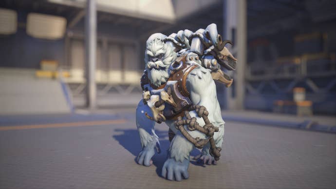 Winston models his Yeti skin in Overwatch 2.