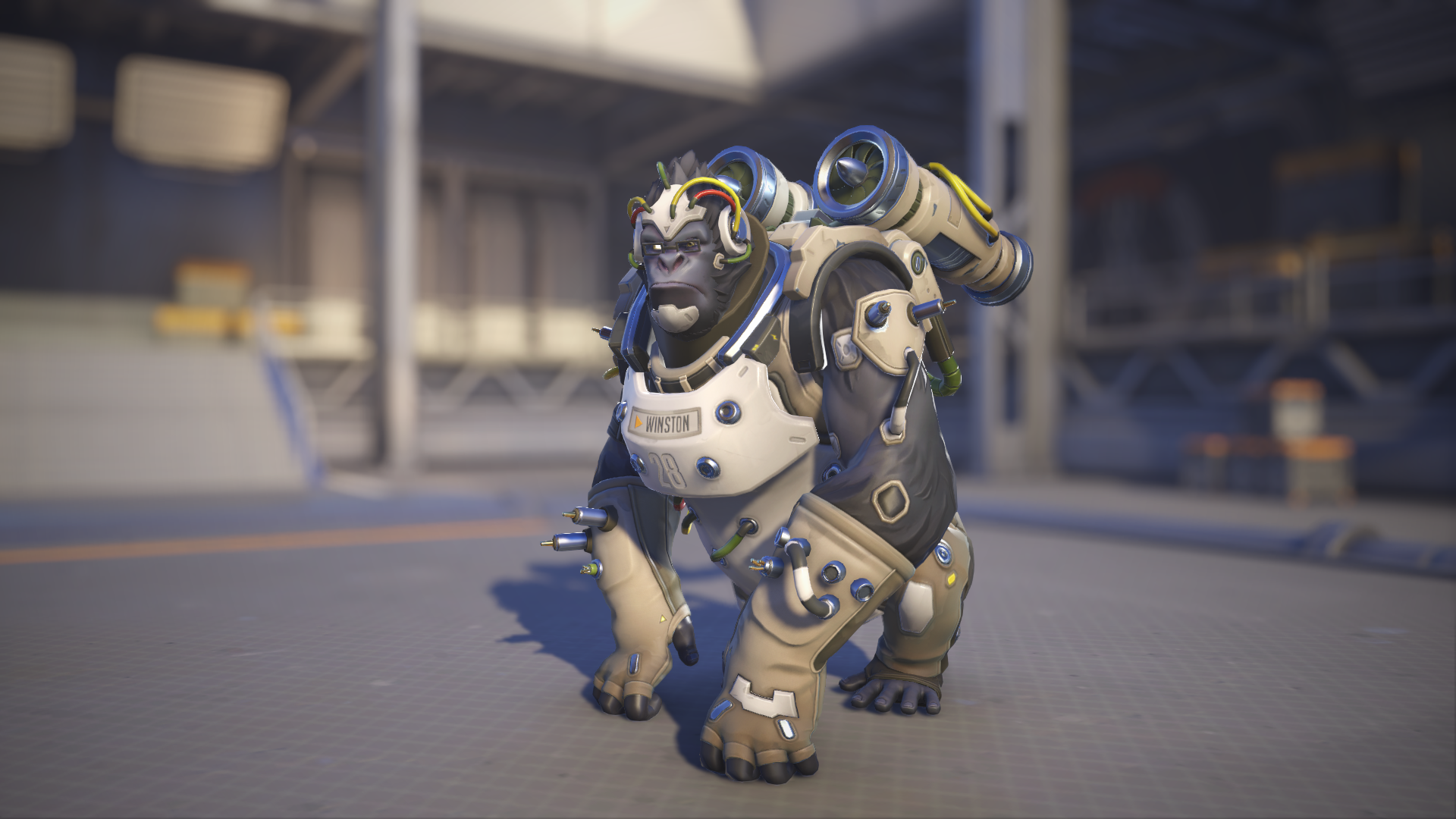 Winston models his Specimen 28 skin in Overwatch 2.